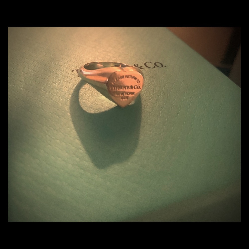 Authentic Tiffany and Co heart ring size 7